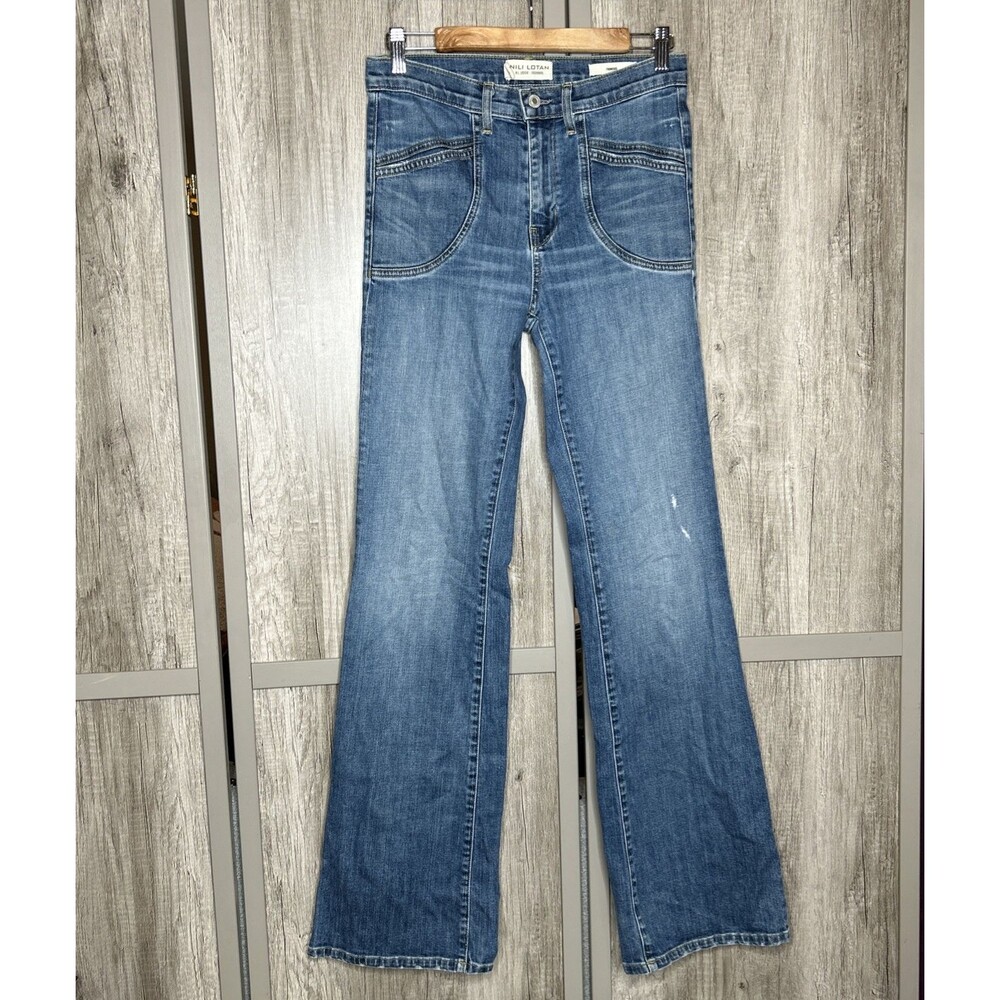 Nili Lotan Jeans Size 27 Francois Flare Leg Blue Classic Wash